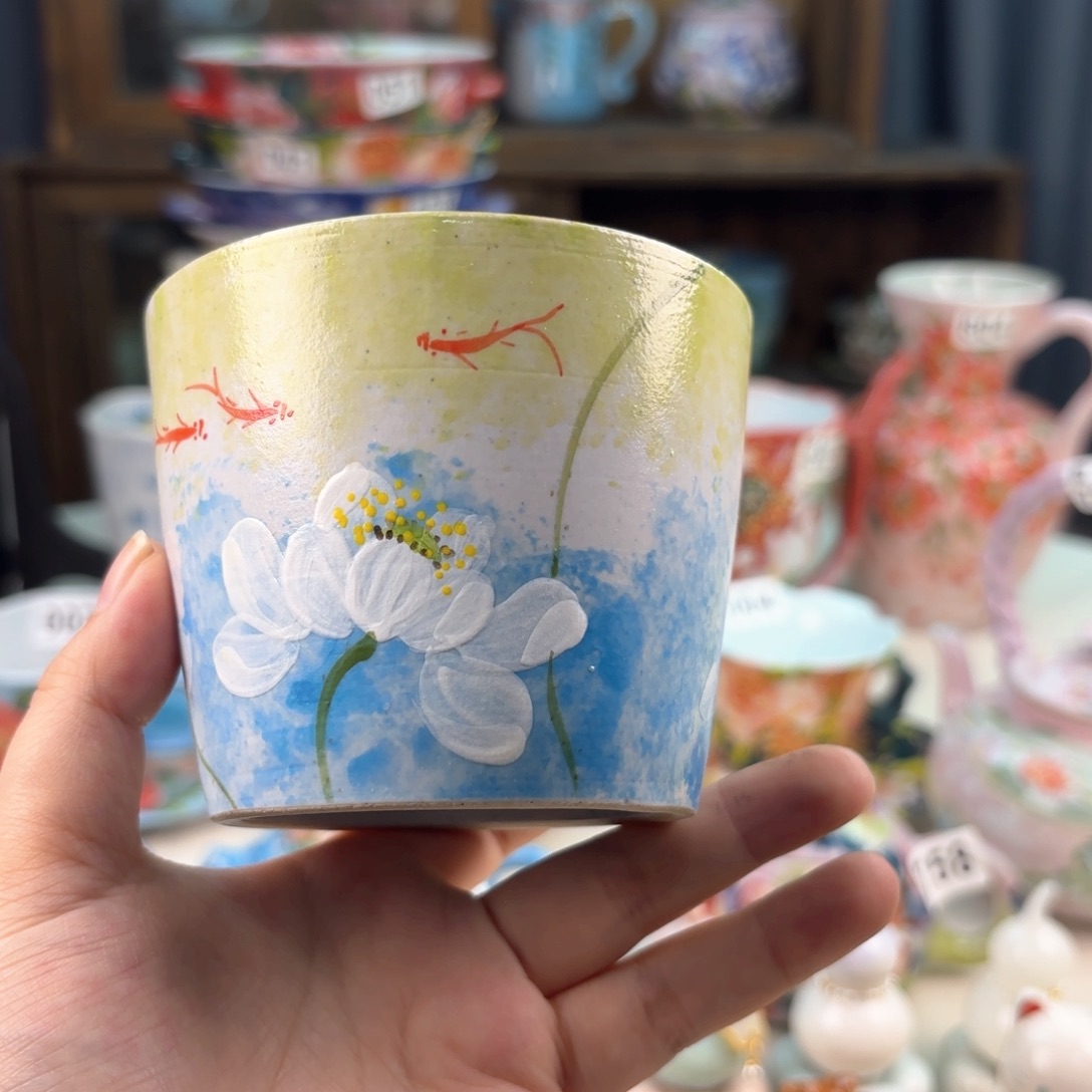 景德镇手绘高温釉下彩陶瓷茶具