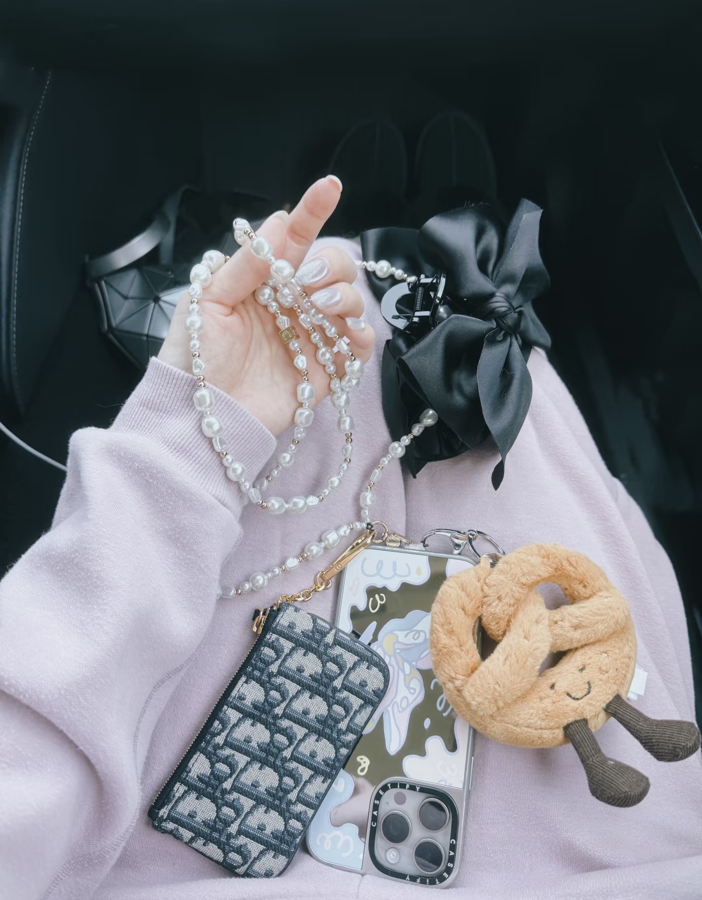 朵儿定制 【手机链】银白珠饰手机挎链 IY49