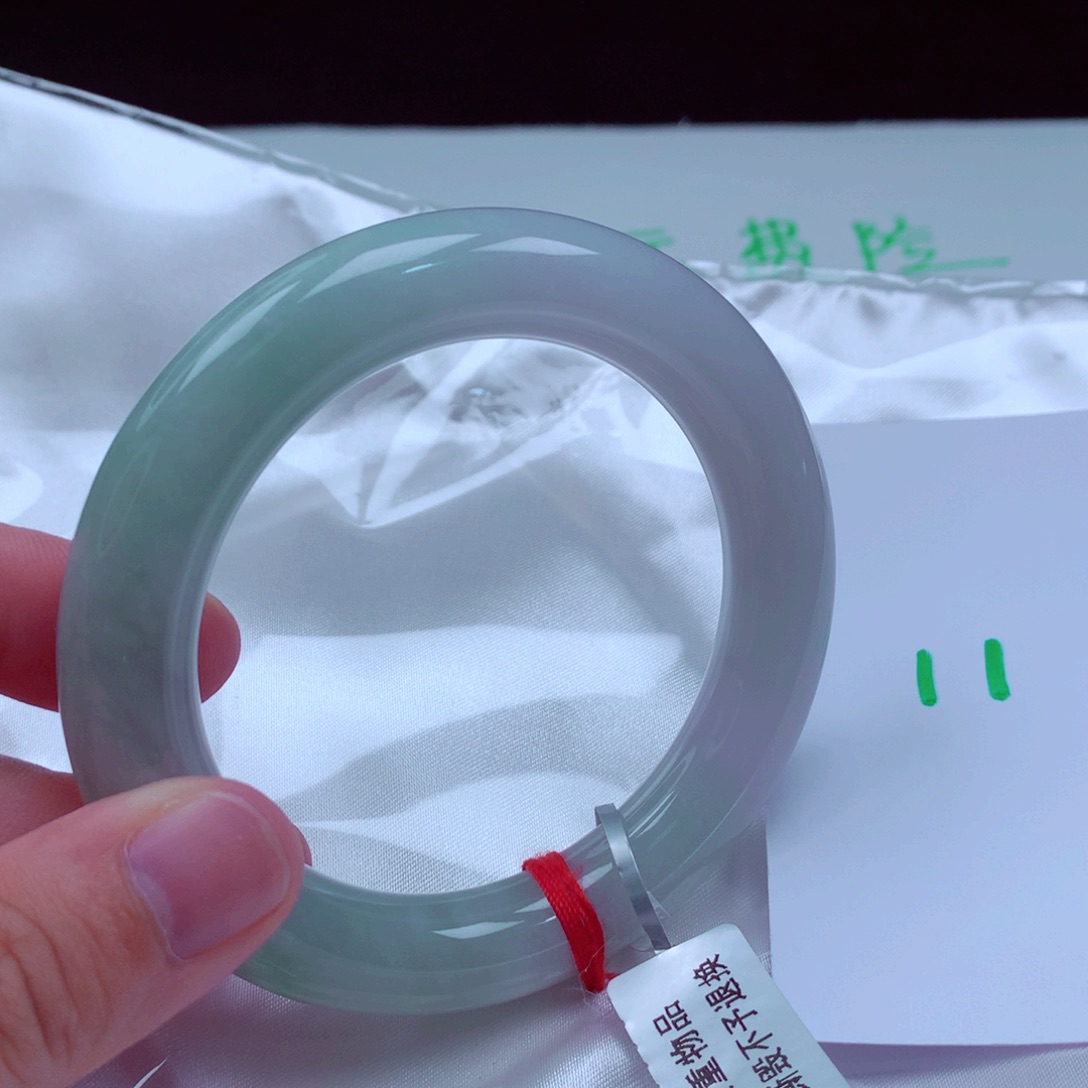 未镶嵌手镯翡翠缅甸天然A货翡翠手镯56.7胖圆