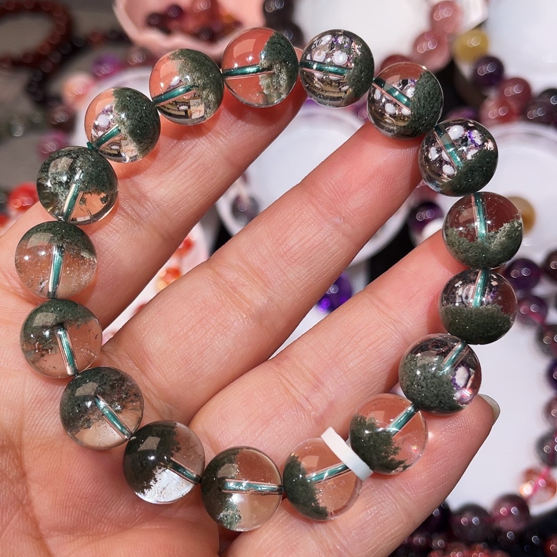 水晶手链未镶嵌绿幽灵聚宝盆12