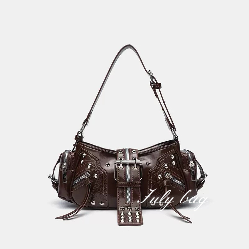 [七月堡包]辣妹铆钉短舌头包