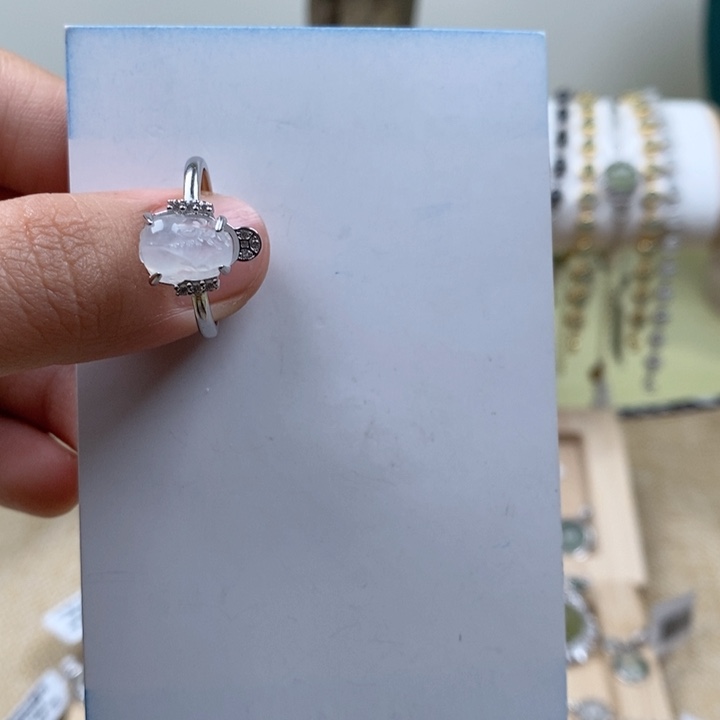 翡翠戒指银S925镶嵌11111