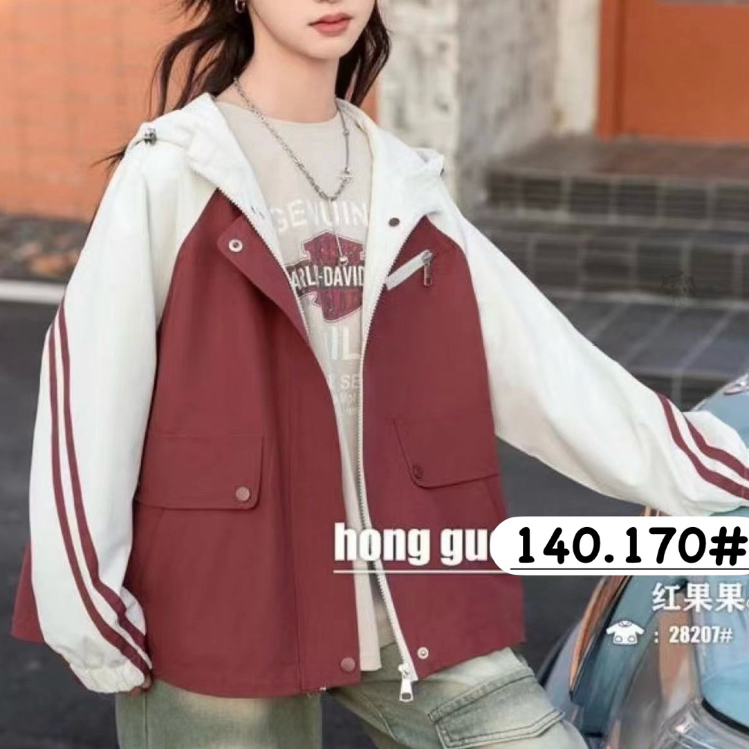 828207#红果果品牌外套大童女孩女童休闲外套时尚潮流韩版