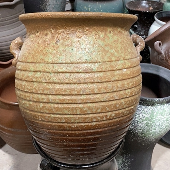 紫砂花盆口24高度30双拼