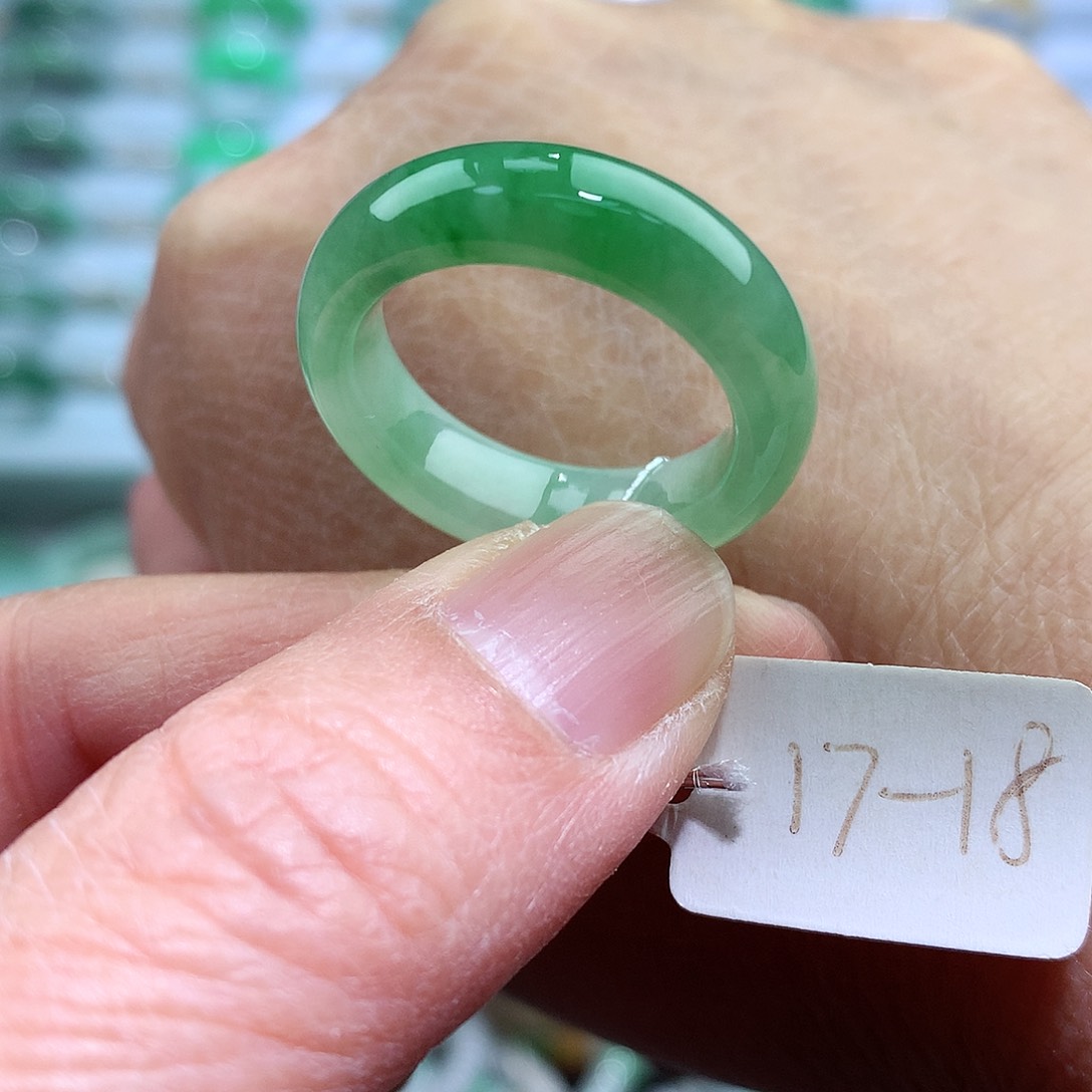 未镶嵌戒指翡翠17-18号