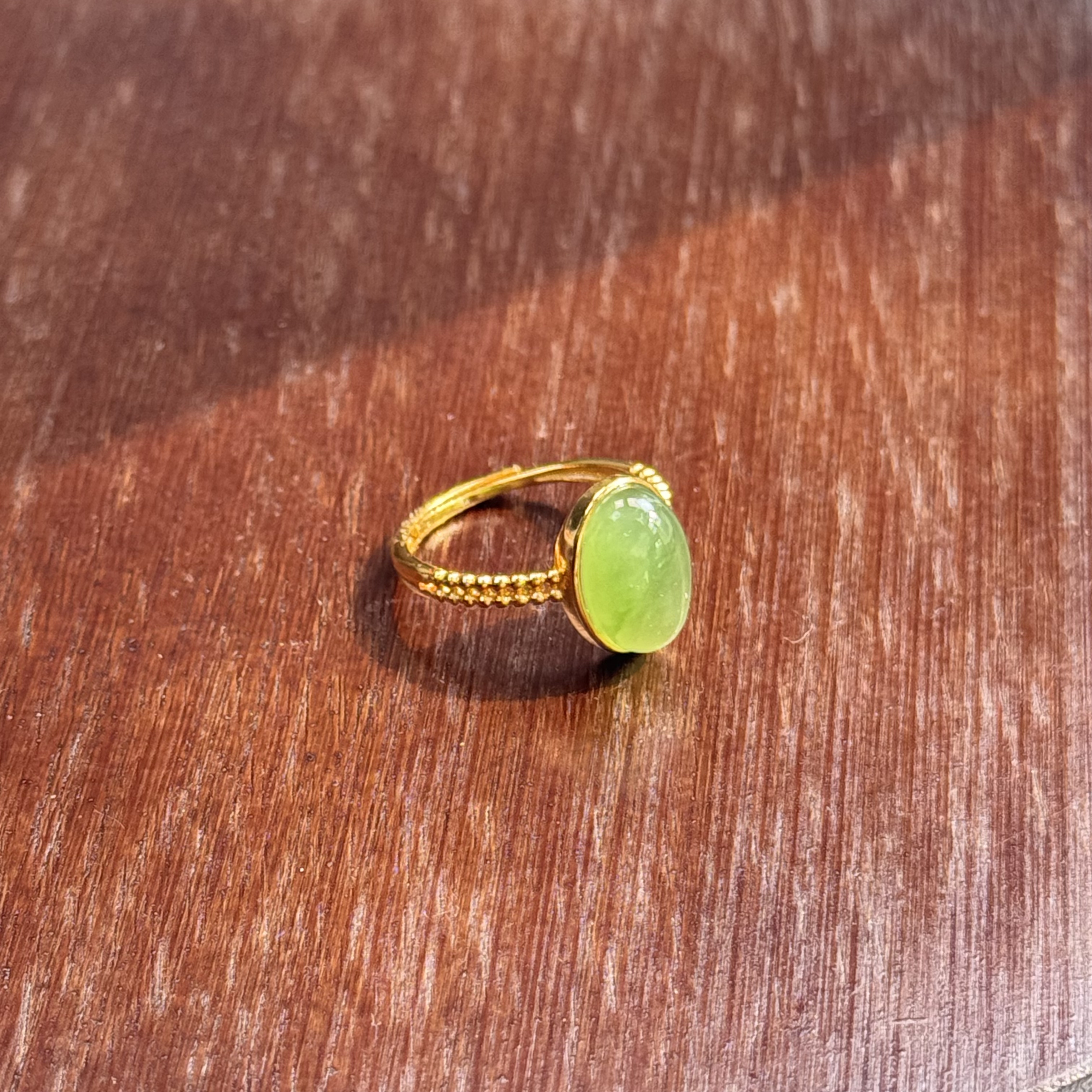 天然和田玉碧玉蛋面圆925银戒指拍一发一多样性发货