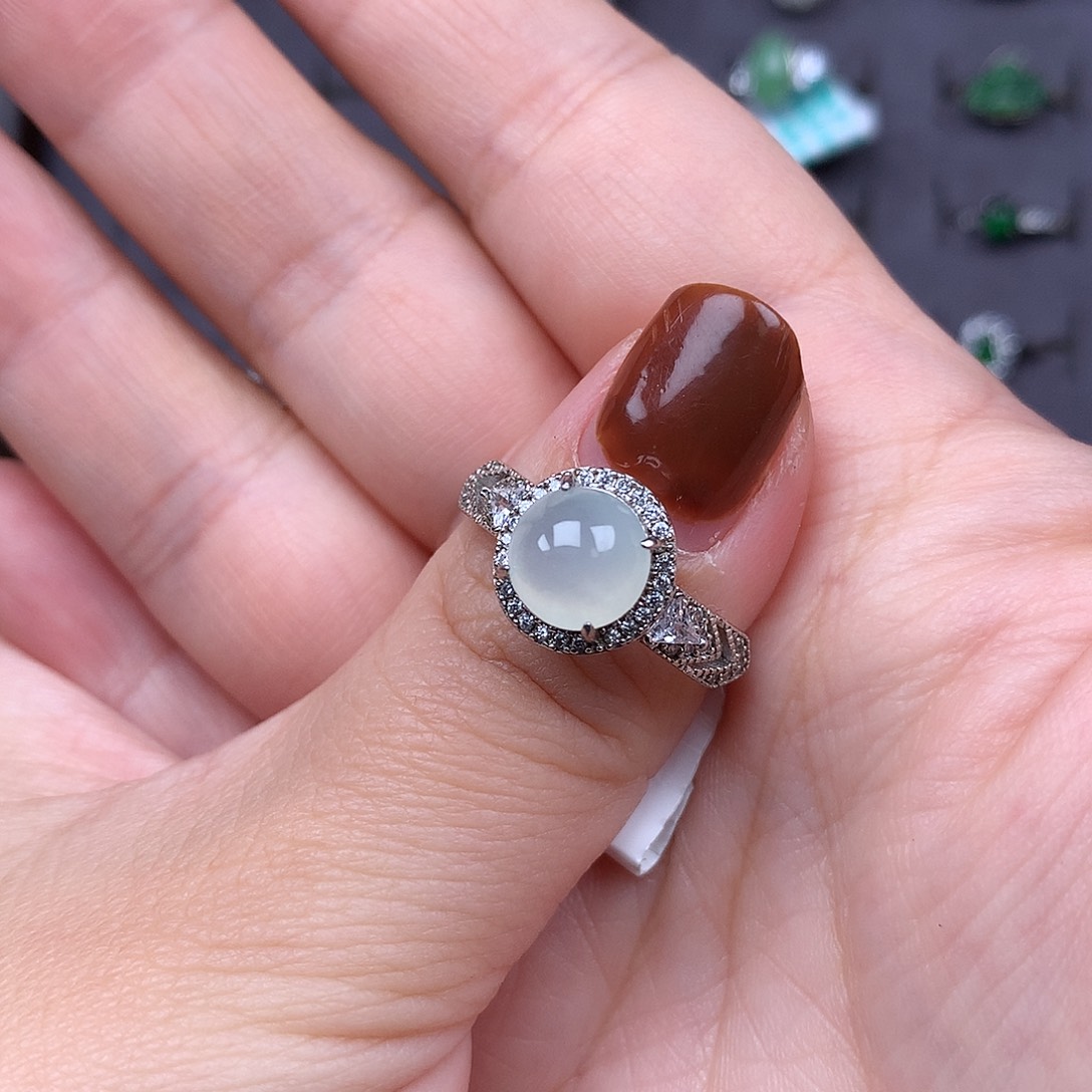 星***翡翠银S925镶嵌戒指