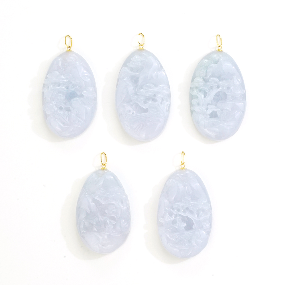 18K金翡翠小山水牌挂件（多样性发货数量一件）46369