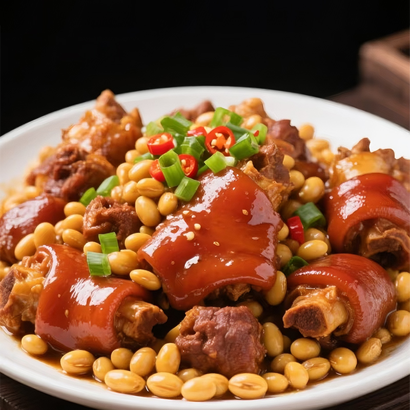鲁滕墨宴红烧猪蹄加热即食预制菜开袋即食熟猪蹄下酒菜成品预制菜
