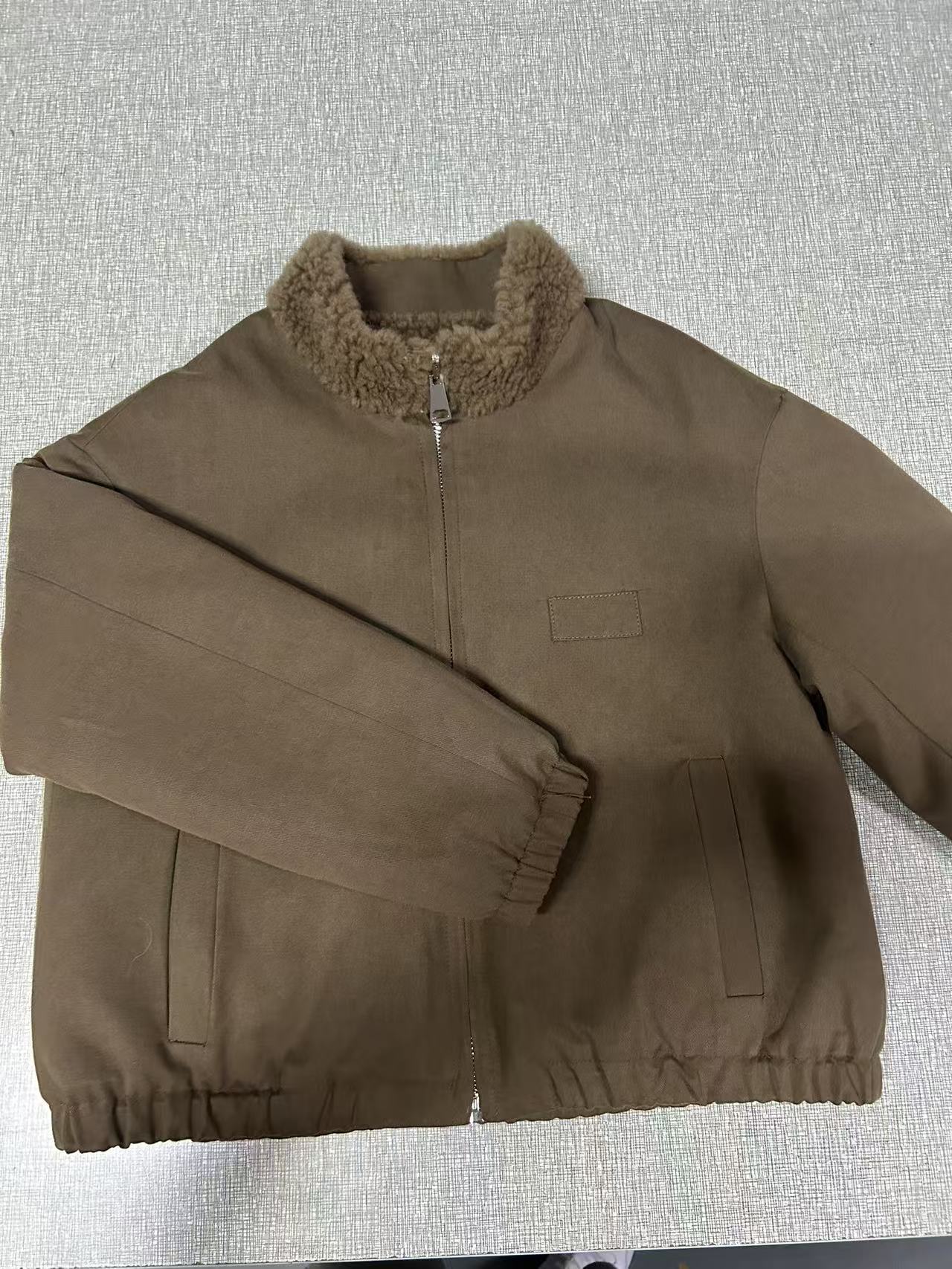 涵星蓉2025新款100%羊毛老钱风8863女短款立领加厚保暖双面穿/