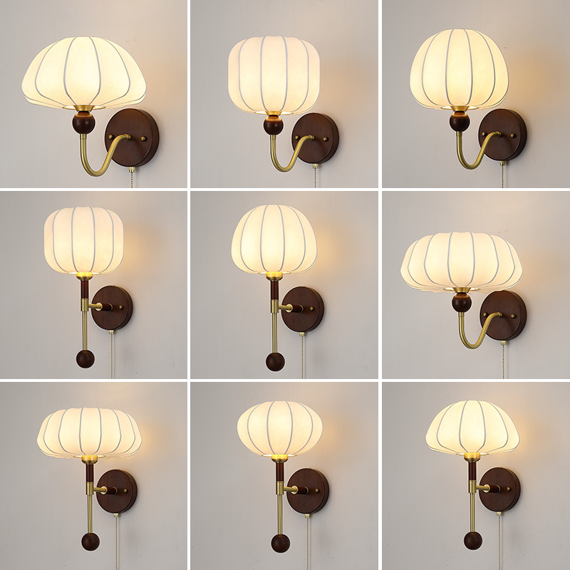 中式古典床头走廊客户壁灯防蚕丝全套实木复古装饰氛围温馨壁灯具