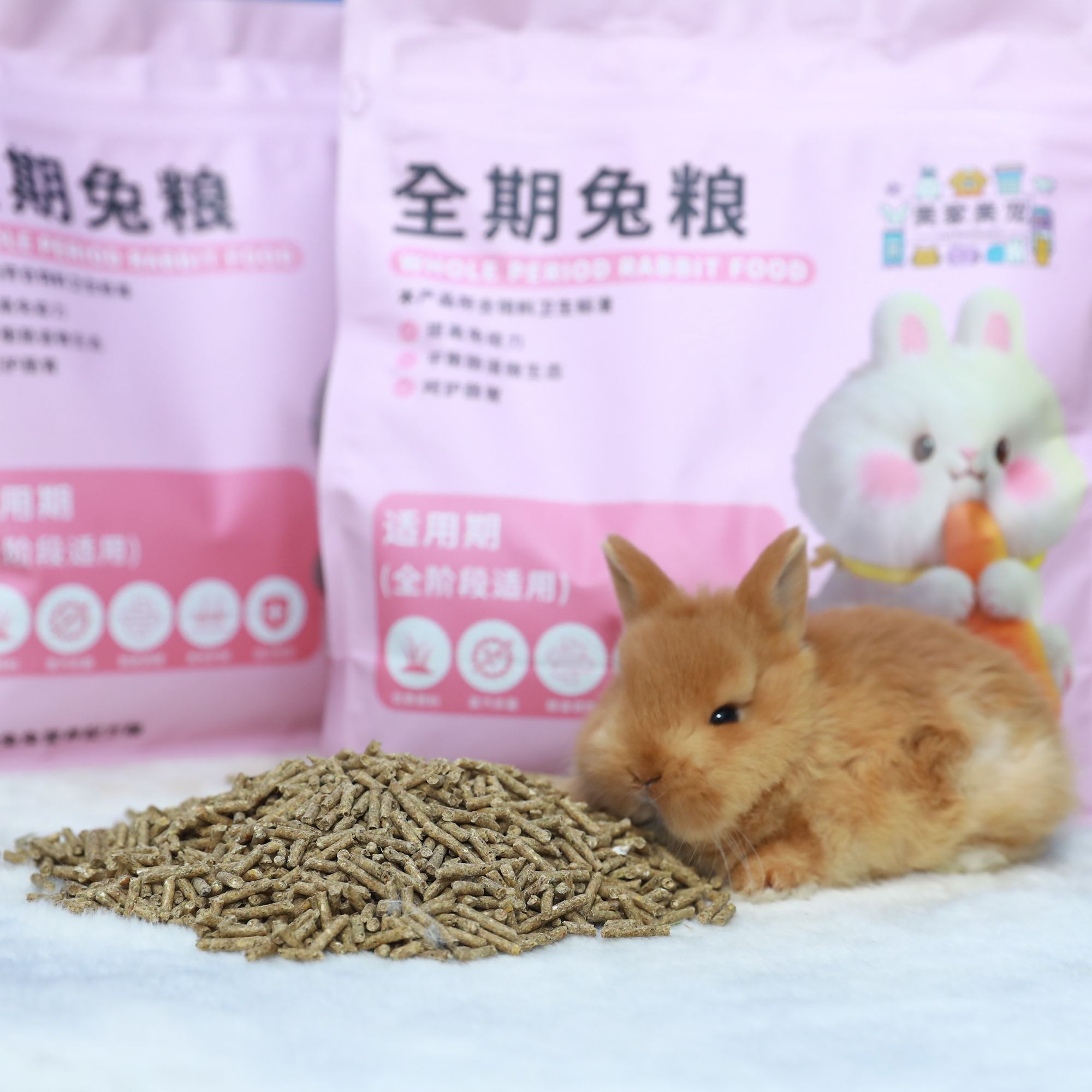 繁育用宠物兔粮5斤装，幼年期，成长期，成年期通用兔粮兔子。