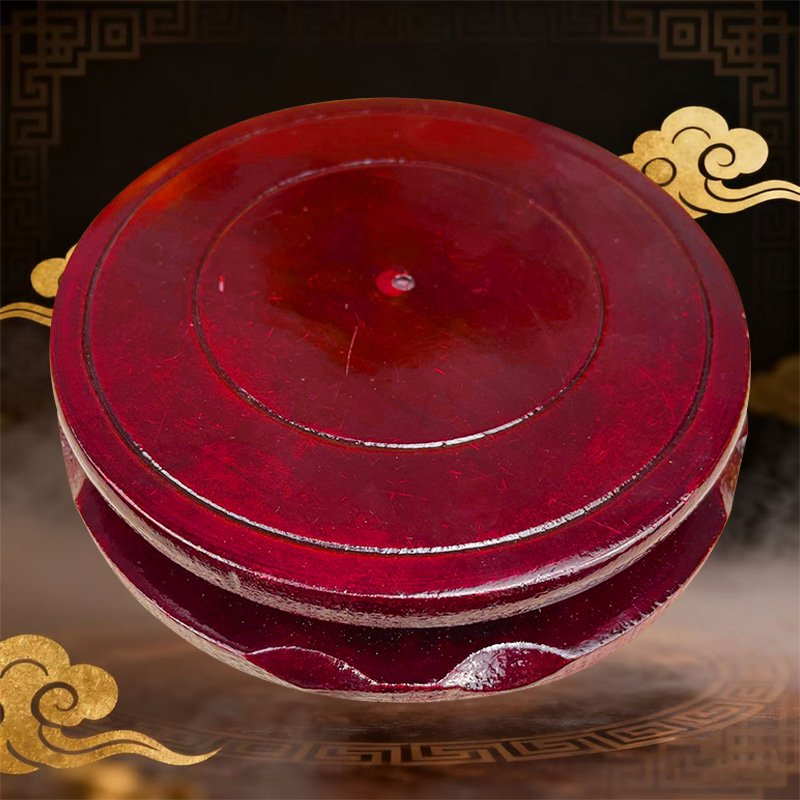 聚宝盆用实木底座家居装饰礼品摆设