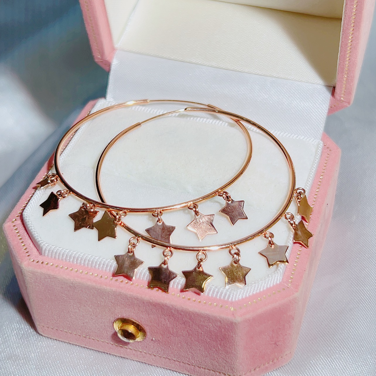 18K金时尚大圈耳饰（内径40星星款）