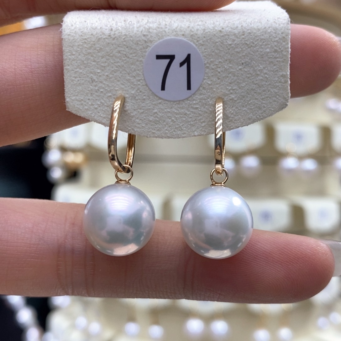 淡水珍珠耳饰18K金镶嵌