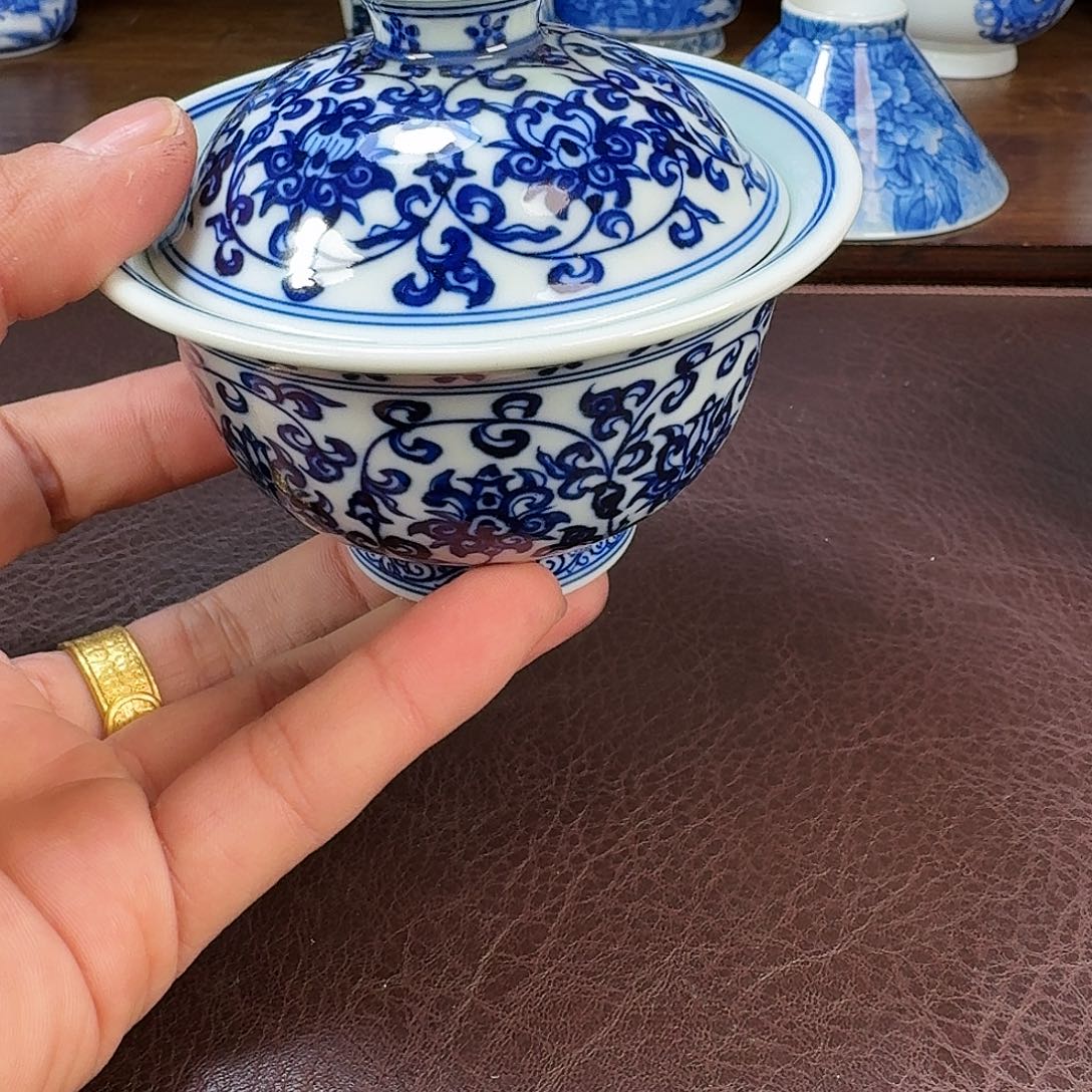 瓷片猫*现代景德镇陶瓷手绘茶具