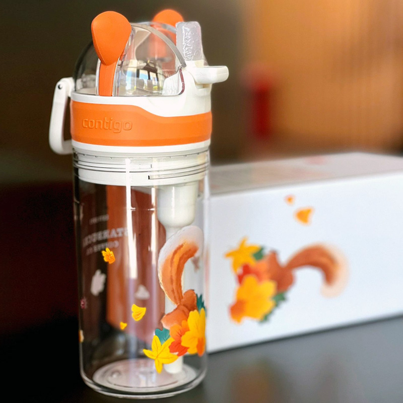 Contigo康迪克吸管杯 零食储物水杯学生休闲风学饮杯吸管卡通风杯