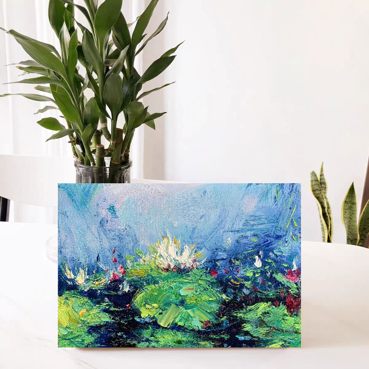 《斑斓花影》20*30含内框，刘春建原创手绘油画，肌理装饰画挂画