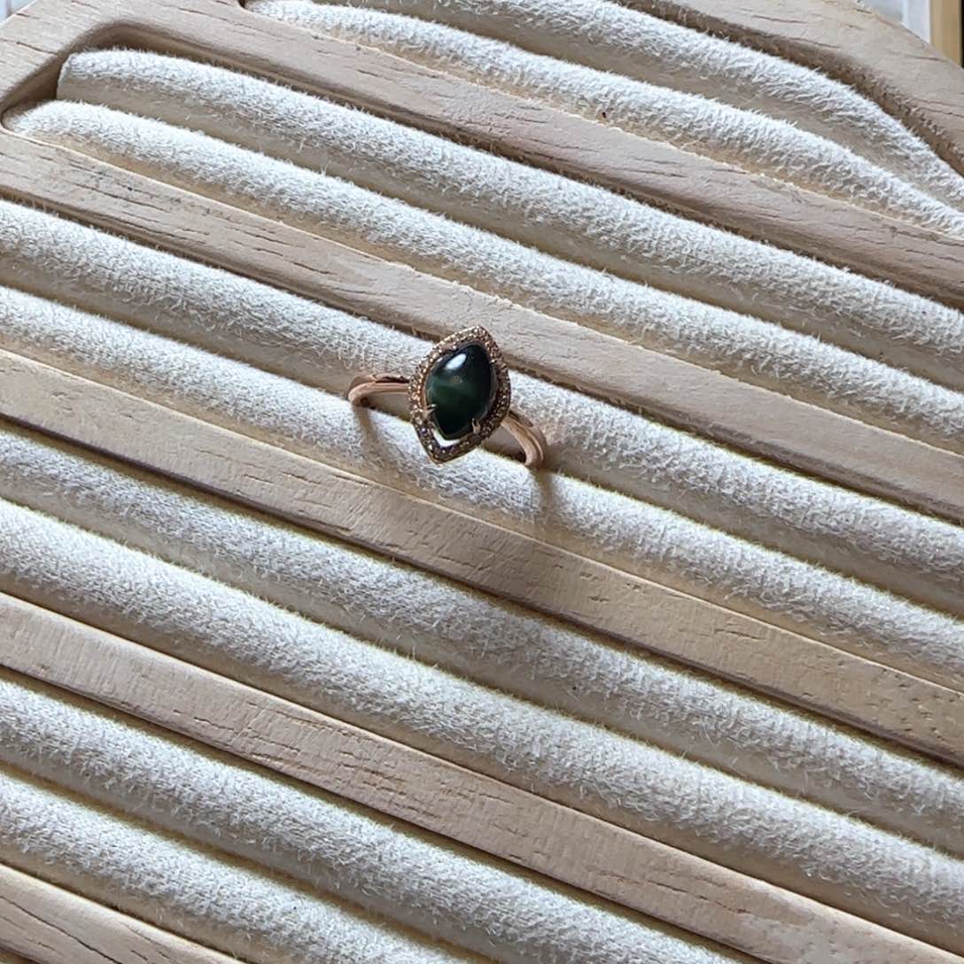 和田玉（碧玉）戒指银S925镶嵌