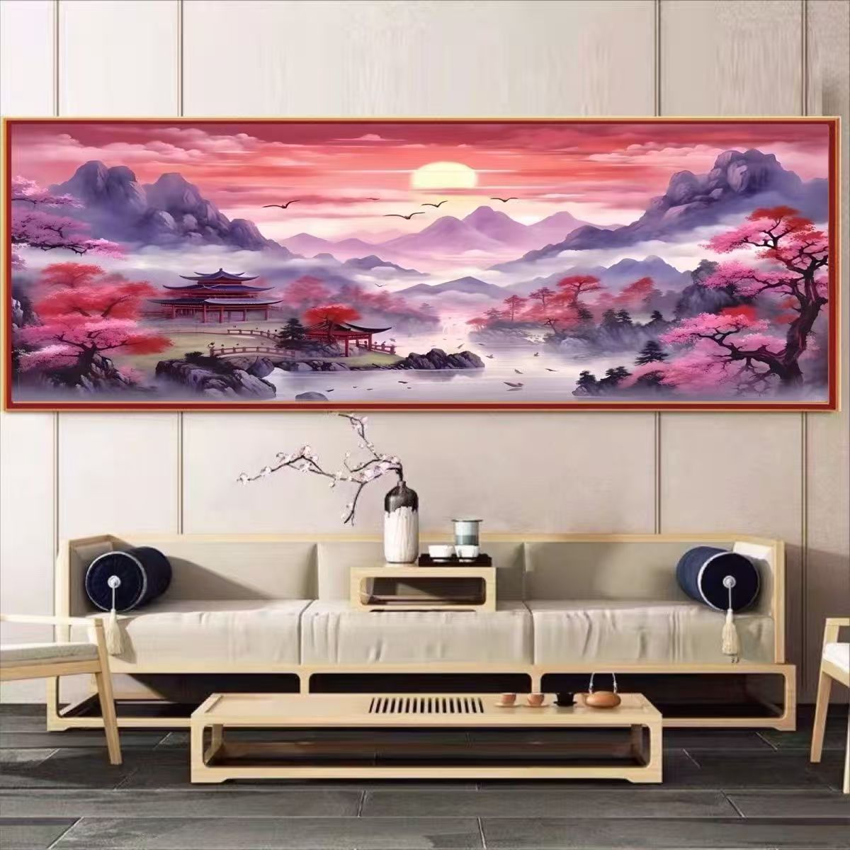 手工成品紫气东来旭日金运t5803