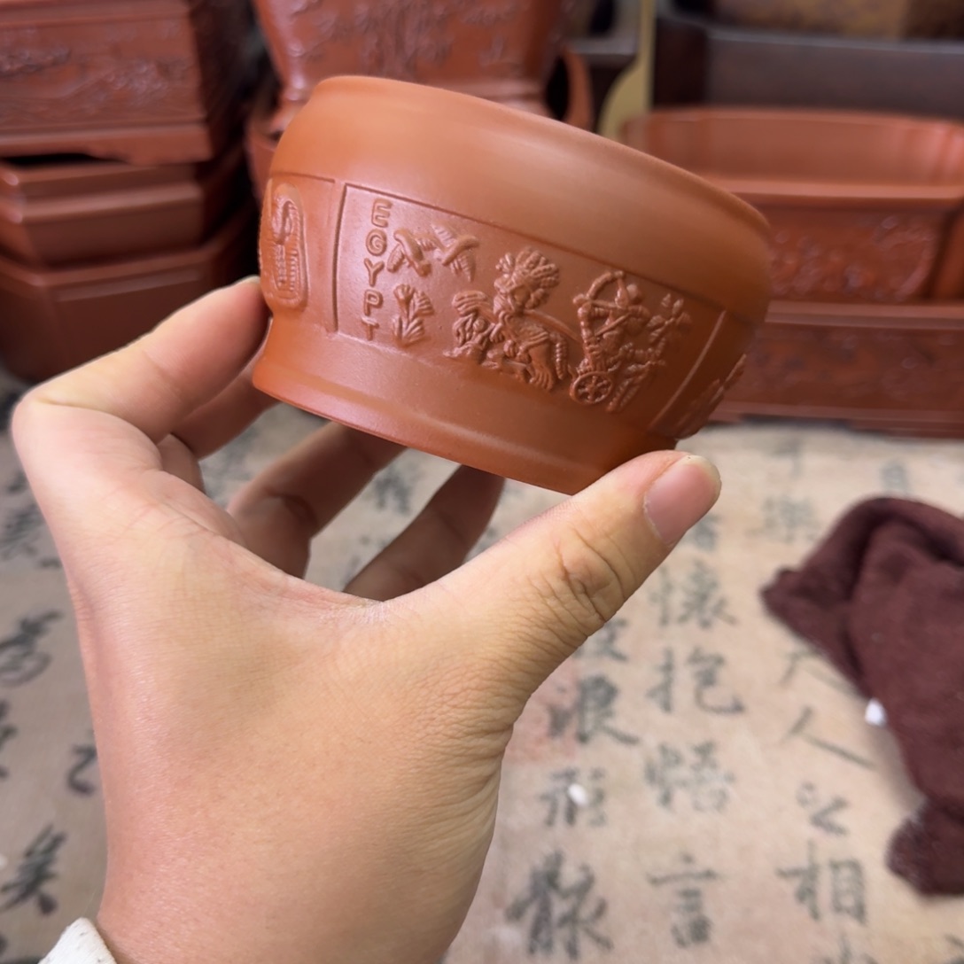 紫砂花盆宜兴紫砂正品花盆8.5x5