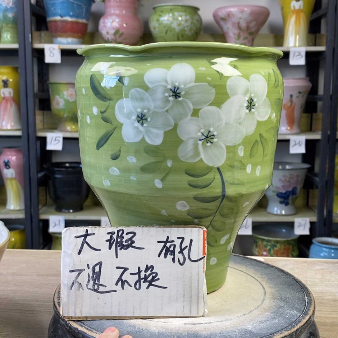 景德镇手工手绘陶瓷花盆