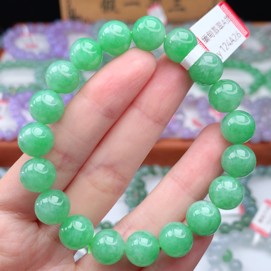 翡翠手链未镶嵌用****8翡翠10mm