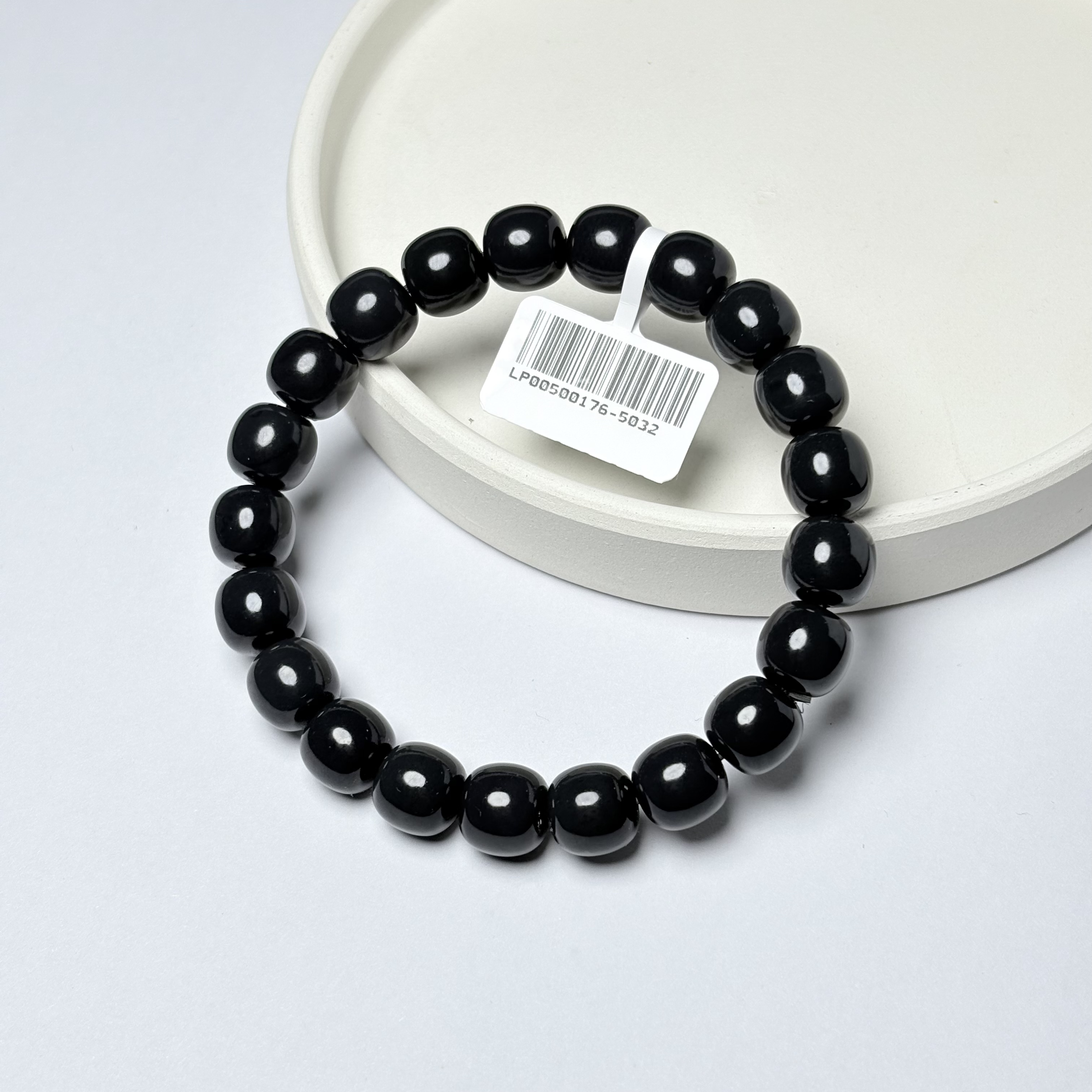 【吉玉0176-5032】和田玉广西墨玉手串9.5x10mm