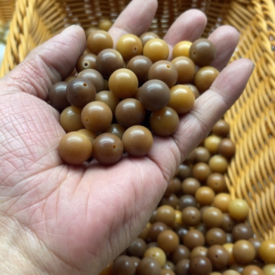 吊坠白玉菩提精品13.8风化圆珠20颗