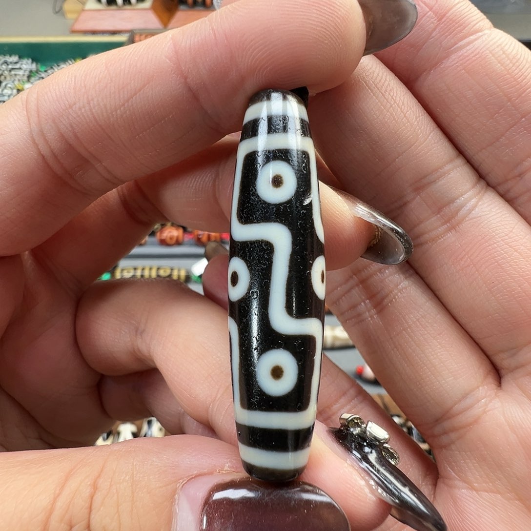 玛瑙/玉髓未镶嵌珠宝半成品聚缘古法折线九眼