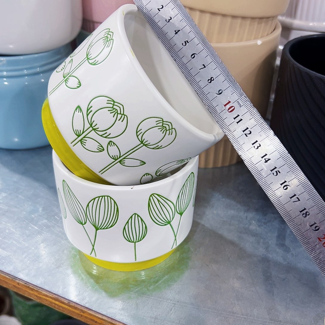 有孔，外贸尾单陶瓷花盆凑单10米包邮