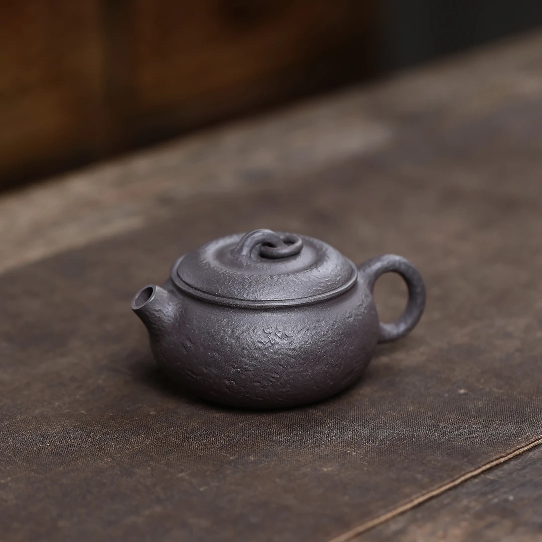 雪涓宜兴原矿紫砂单圈大水潭天青紫泥清香壶130cc左右