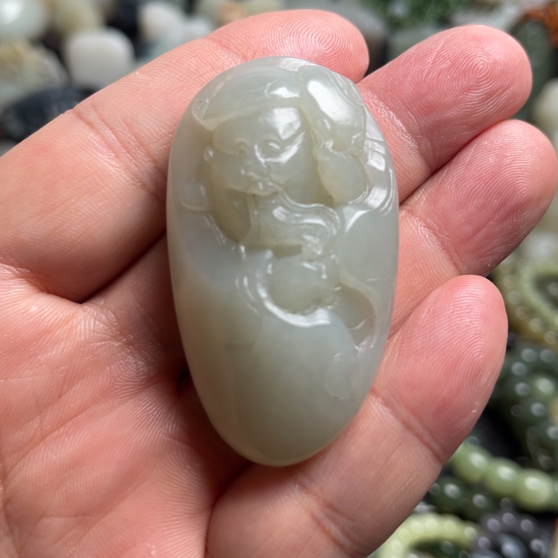 和田玉未镶嵌吊坠(不含链)