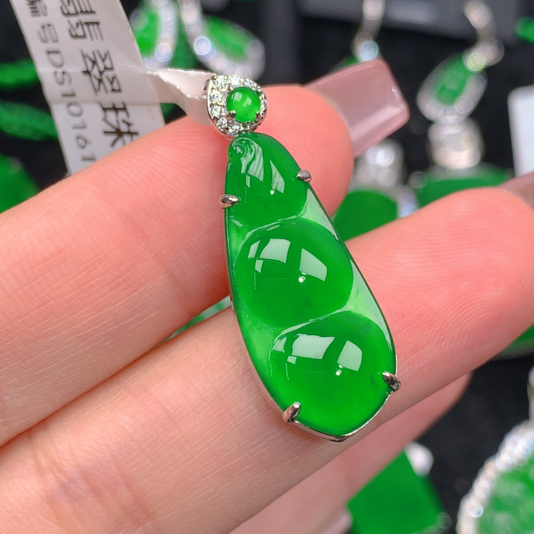 翡翠吊坠(不含链)银S925镶嵌