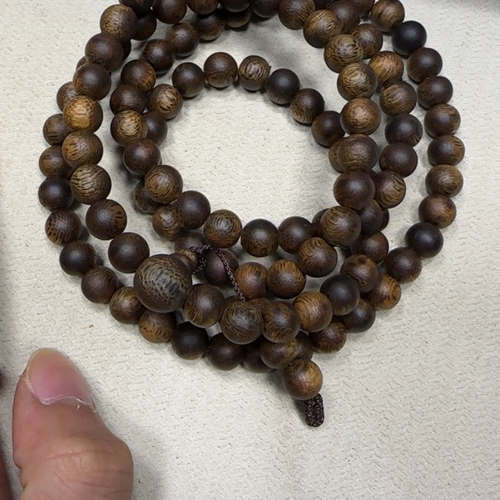 沉香木手串曹***姐奇楠沉香圆珠长串0.8-28g张勺子