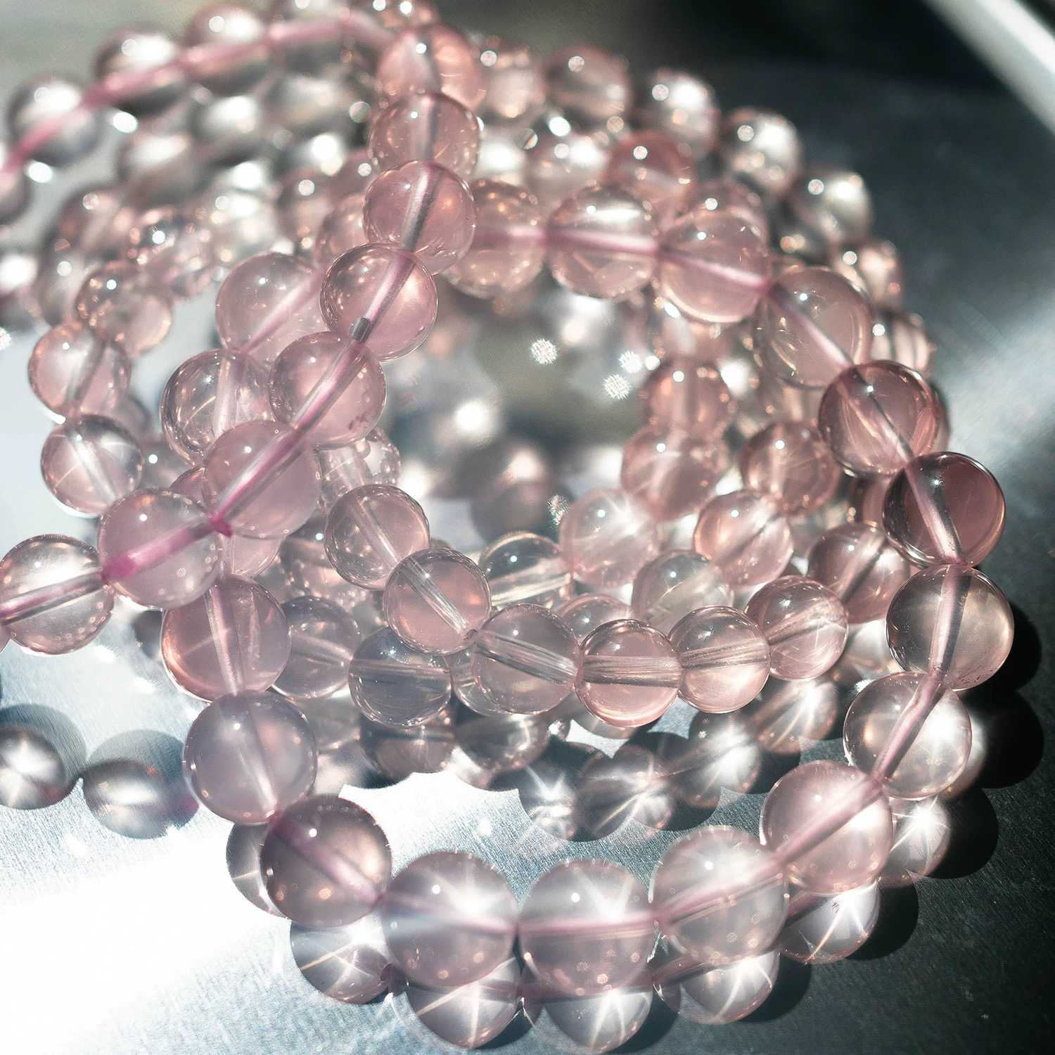 大漏透明天然粉水全净体莫粉金沙六盲星13-16➕