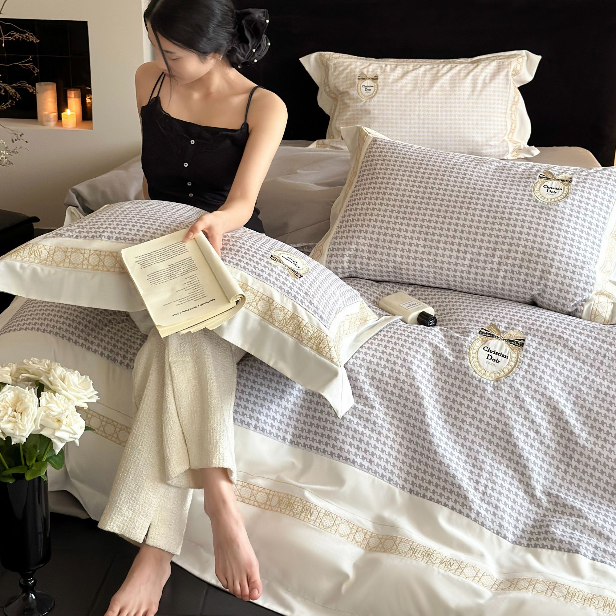 孔龙 莫妮卡 欧式简约款轻奢风格 贴服舒适纯棉磨毛四件套