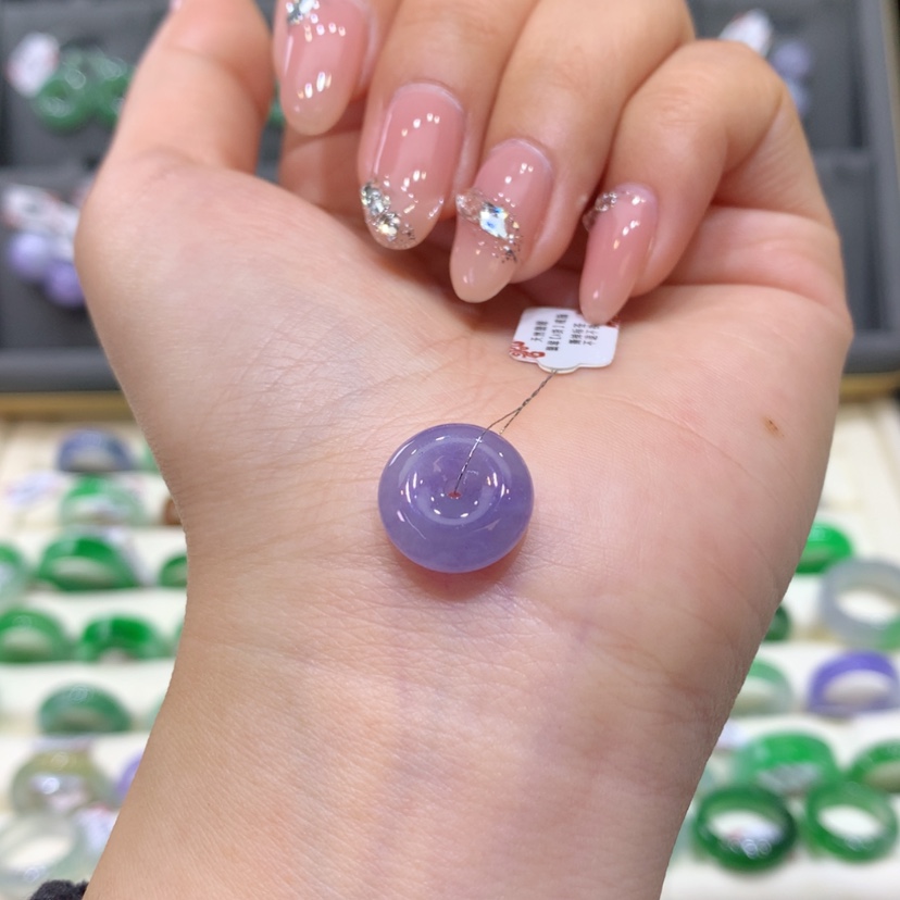 【闪购商品】翡翠戒指未镶嵌满冰紫平安扣