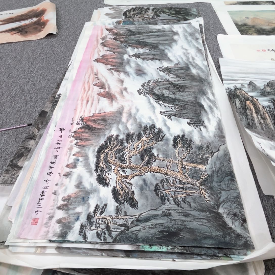 国画啊*?四尺绘画作品三张