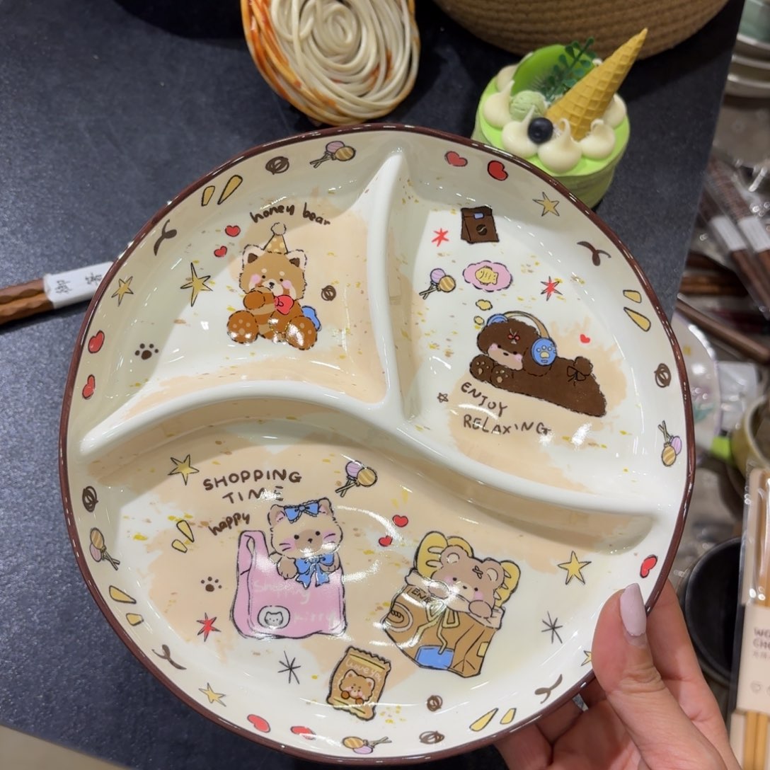 瓷8寸分餐盘一个