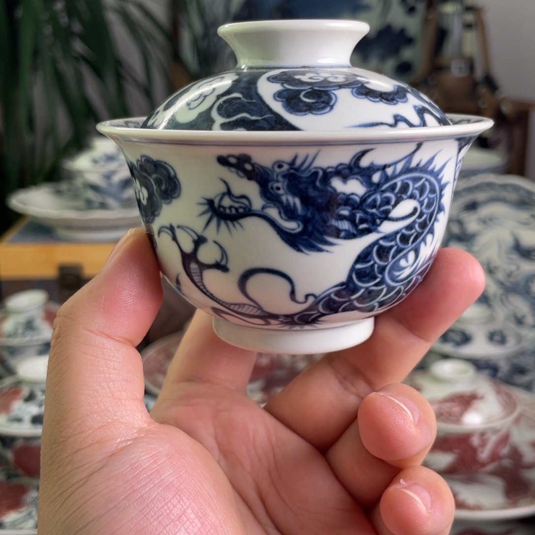 元青花龙凤呈祥盖碗