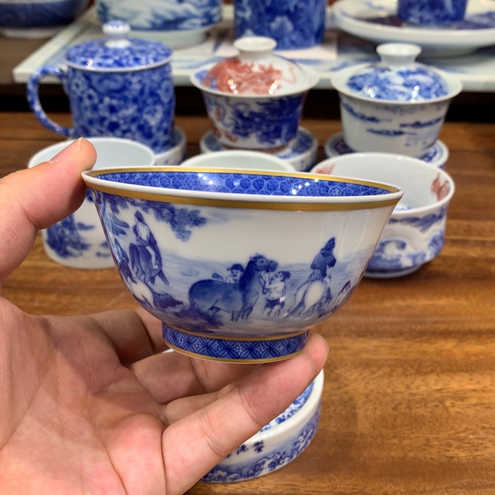 晓竹窑 浴马图主人杯