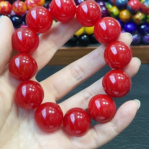 玛瑙未镶嵌手饰鸽血红20