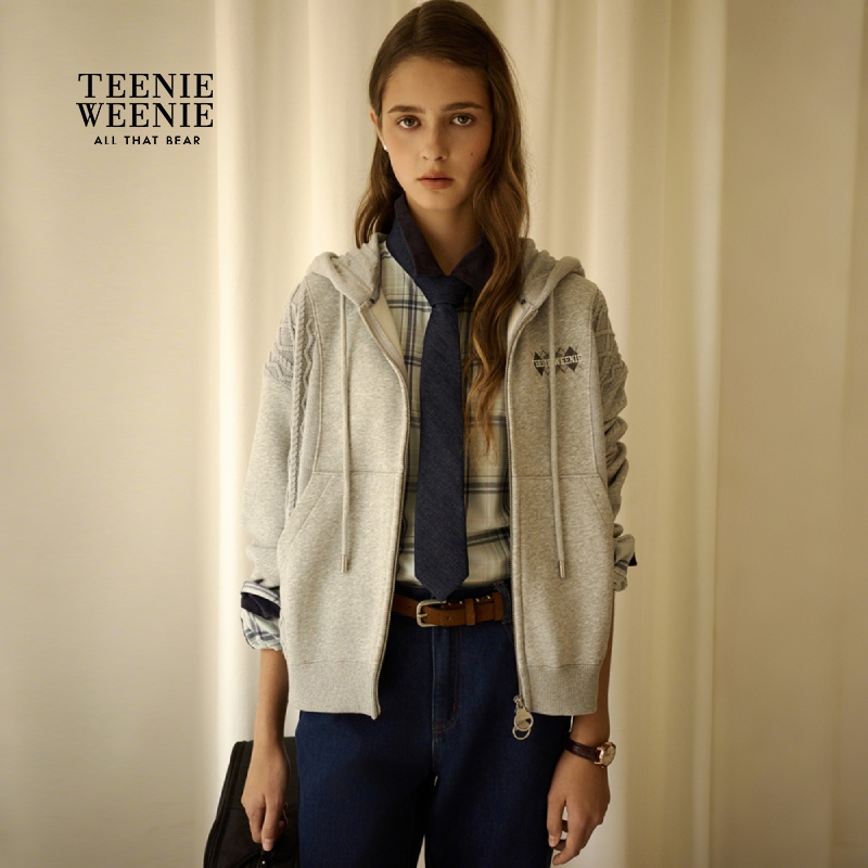 TeenieWeenie小熊女卫衣25简约时尚休闲日常连帽外套TTMZ258TCAA