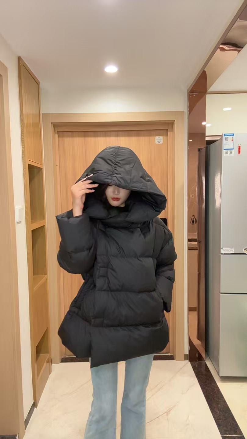 冬季保暖白鹅绒连体大帽子羽绒服