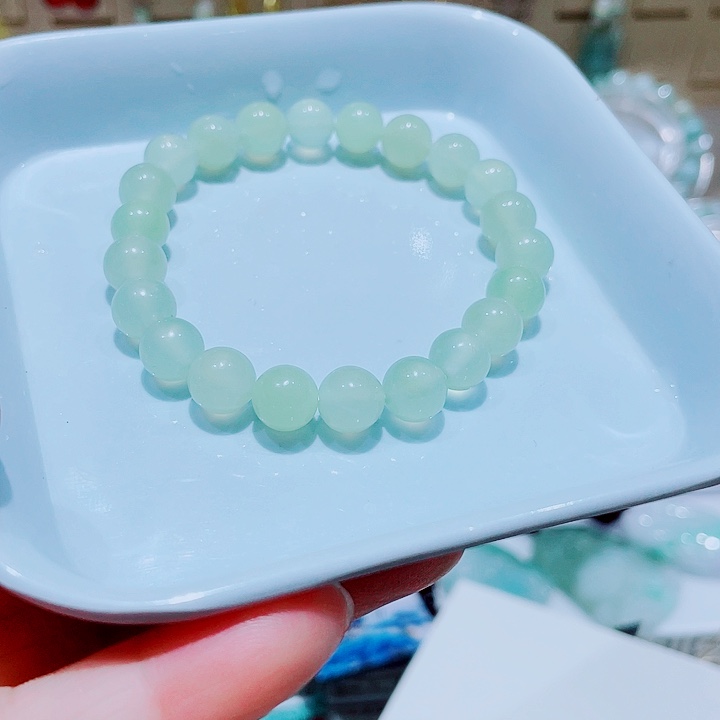 蛇纹石玉合金手链