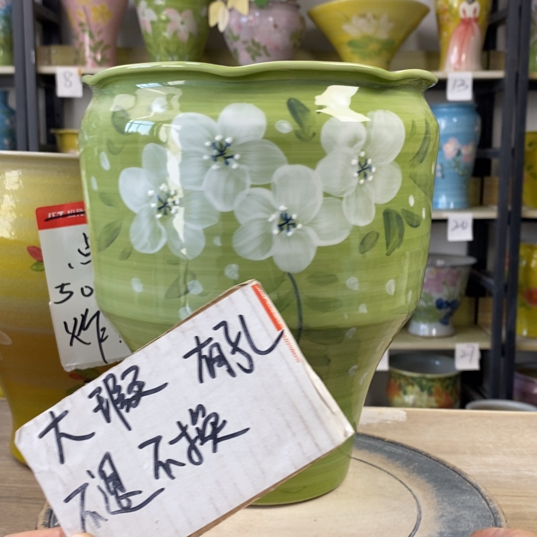 景德镇手工手绘陶瓷花盆