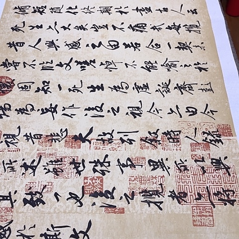 扇子兰亭集序行书六尺作品