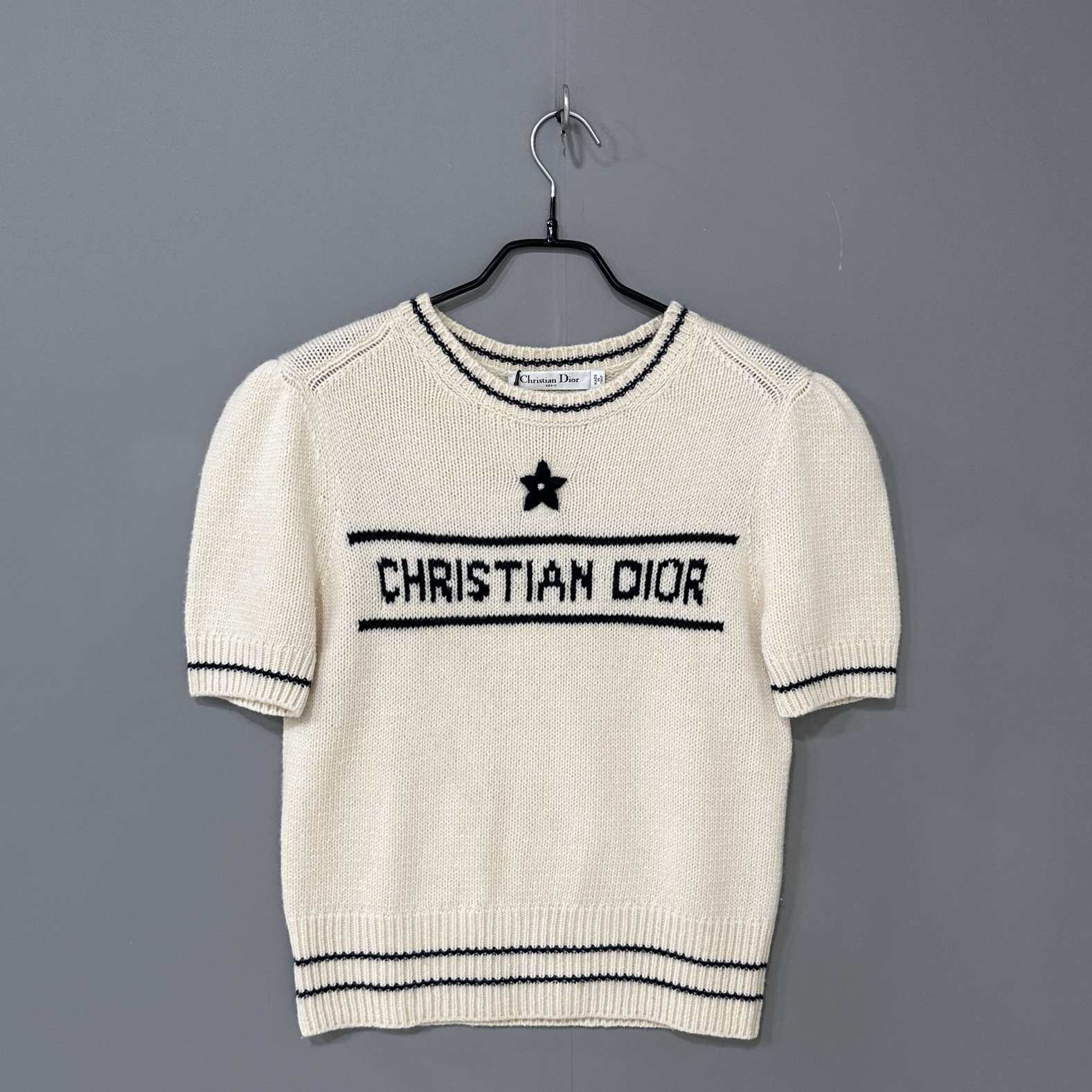 99新 DIOR/迪奥 幸运星logo针织短袖/38码/85365