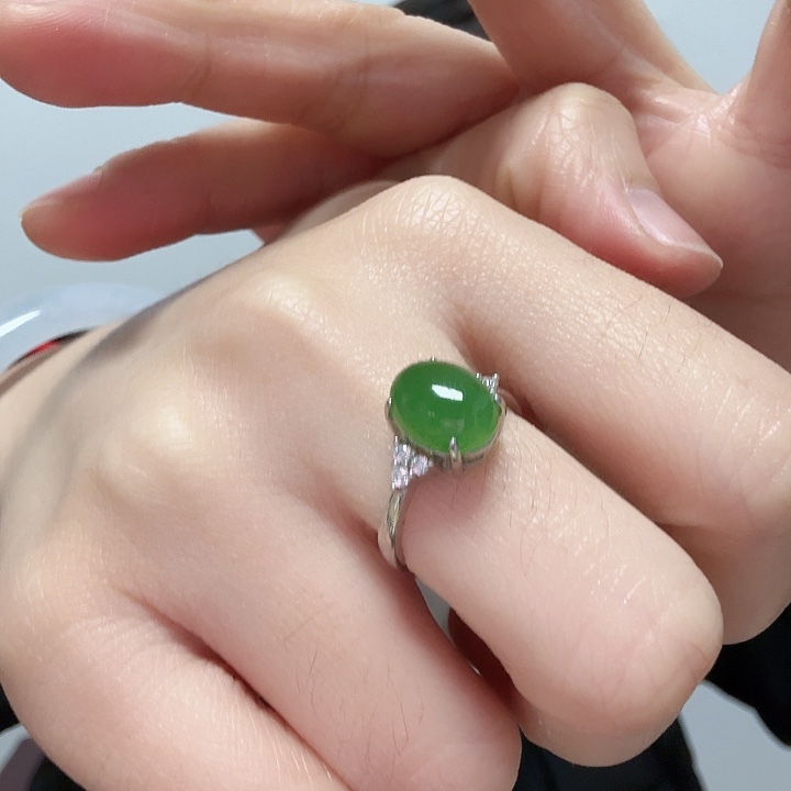 银S925镶嵌戒指和田玉仓库